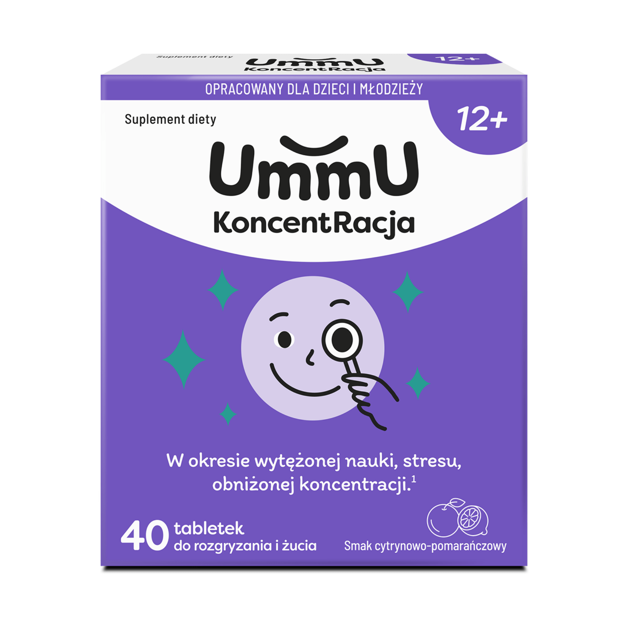 UmmU Koncetracja 12+, tabletki do rozgryzania, 40 sztuk  zdjęcie
