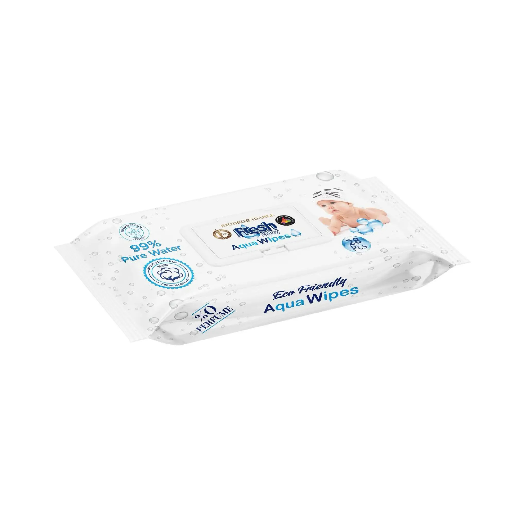 Fresh Baby, Aqua Wipes, Chusteczki wodne 99% wody, 28 sztuk zdjęcie