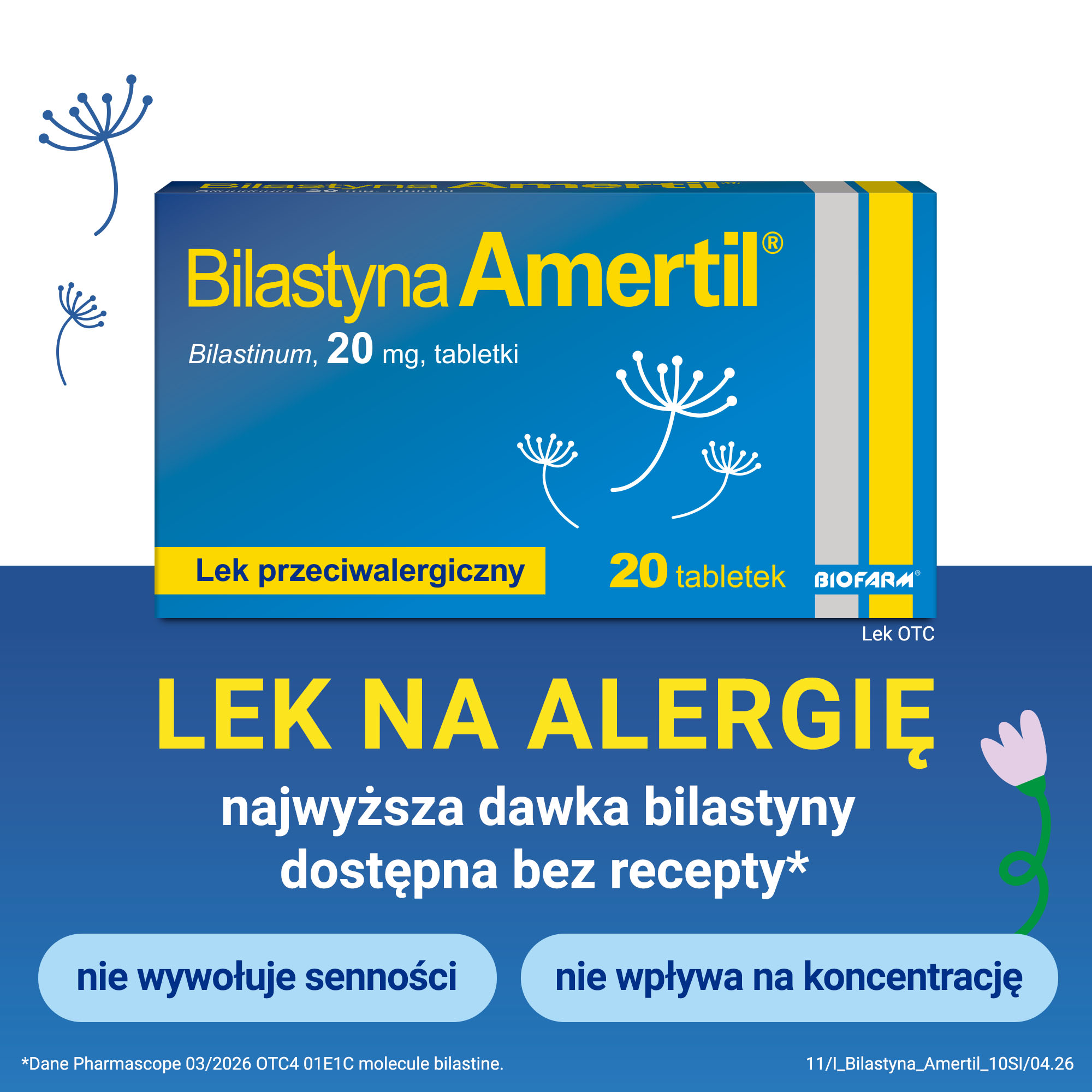 Bilastyna Amertil, 20 mg, tabletki, 20 sztuk