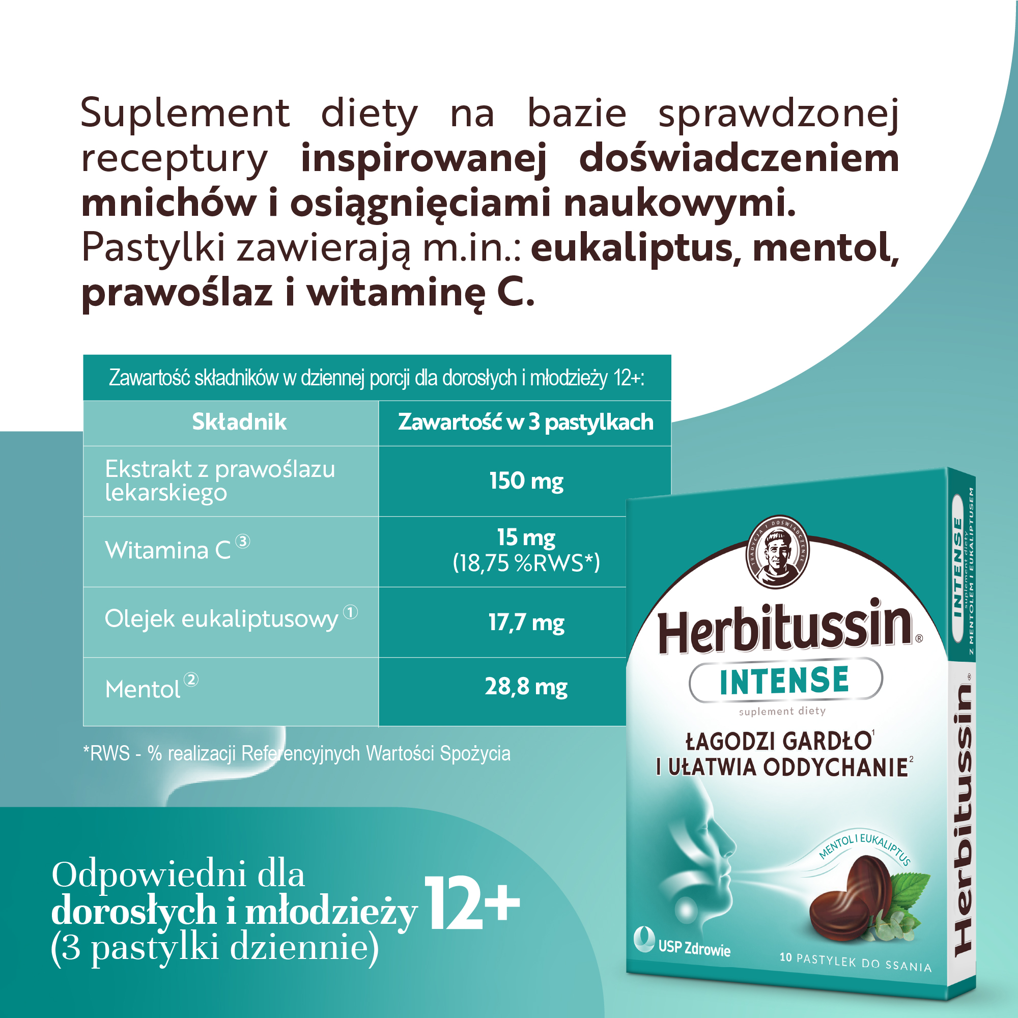 Herbitussin Intense 10 pastylek