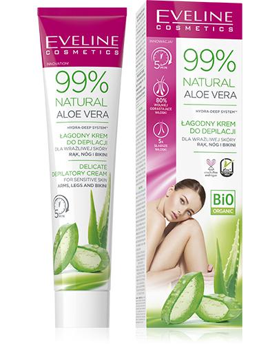 Eveline Cosmetics 99% Natural Aloe Vera Krem do depilacji rąk, nóg i bikini, 125 ml, cena, opinie, wskazania zdjęcie