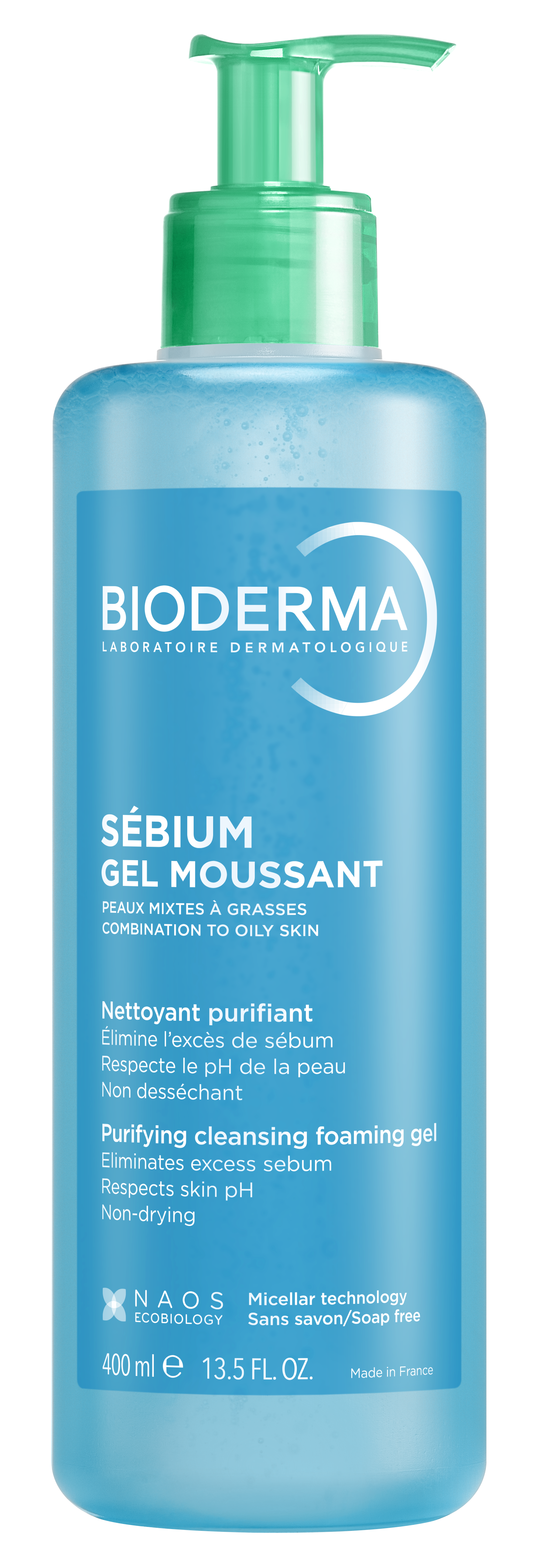 Bioderma Sebium Gel Moussant, antybakteryjny żel do mycia twarzy, skóra tłusta i mieszana, 400 ml zdjęcie