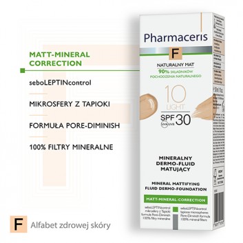 Pharmaceris F mineralny dermo-fluid matujący 10 Light SPF 30 30 ml
