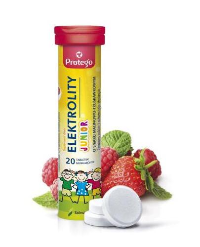 Protego Elektrolity Junior o smaku malinowo-truskawkowym, 20 tabletek musujących zdjęcie