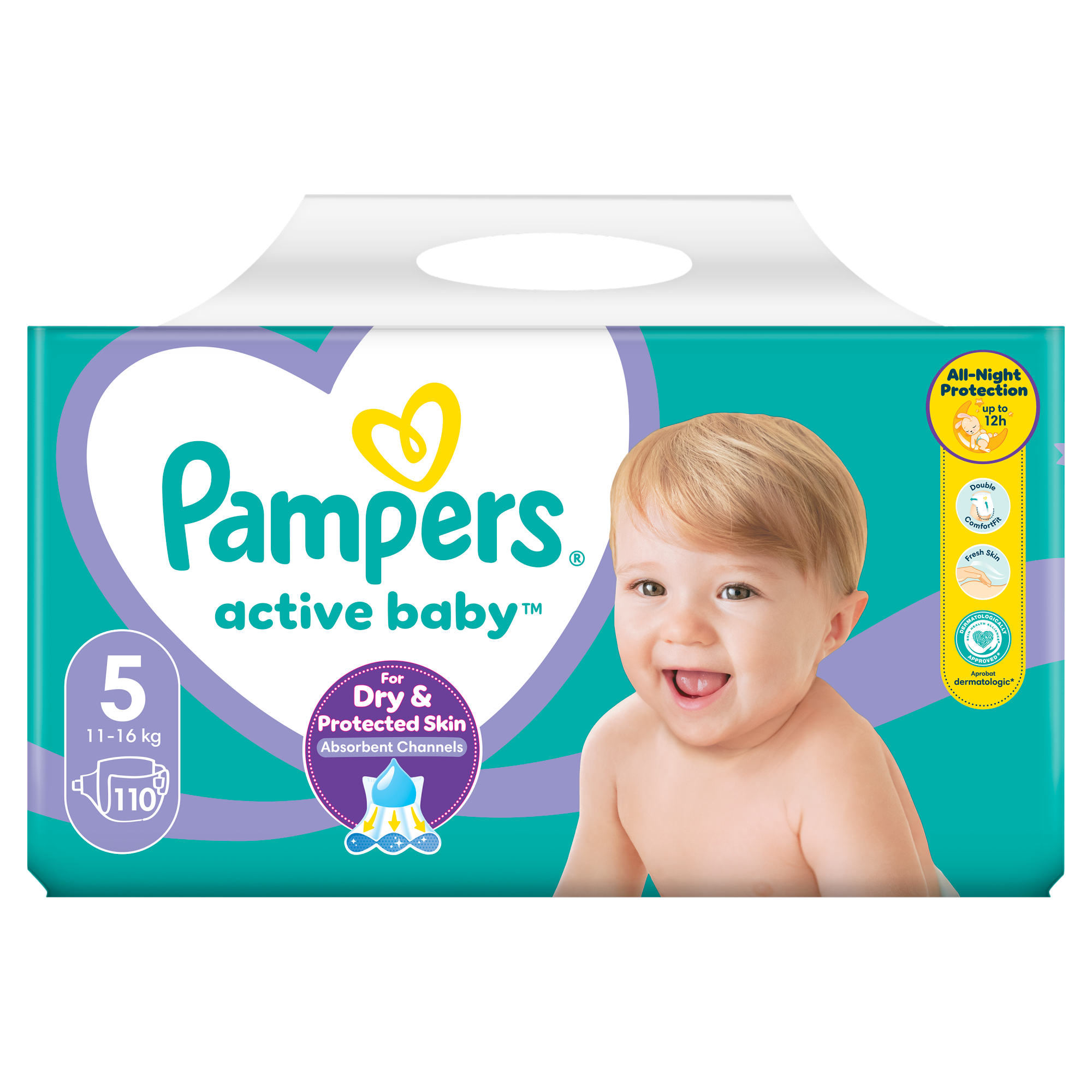 Pampers Pieluchy Active Baby rozmiar 5, 110 sztuk pieluszek - cena, opinie, właściwości zdjęcie