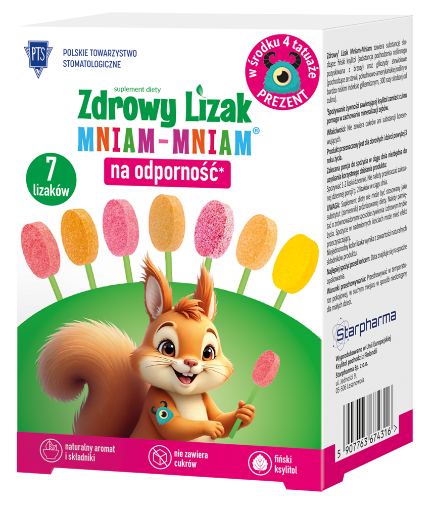 Zdrowy lizak Mniam-Mniam z witaminami 7 sztuk zdjęcie
