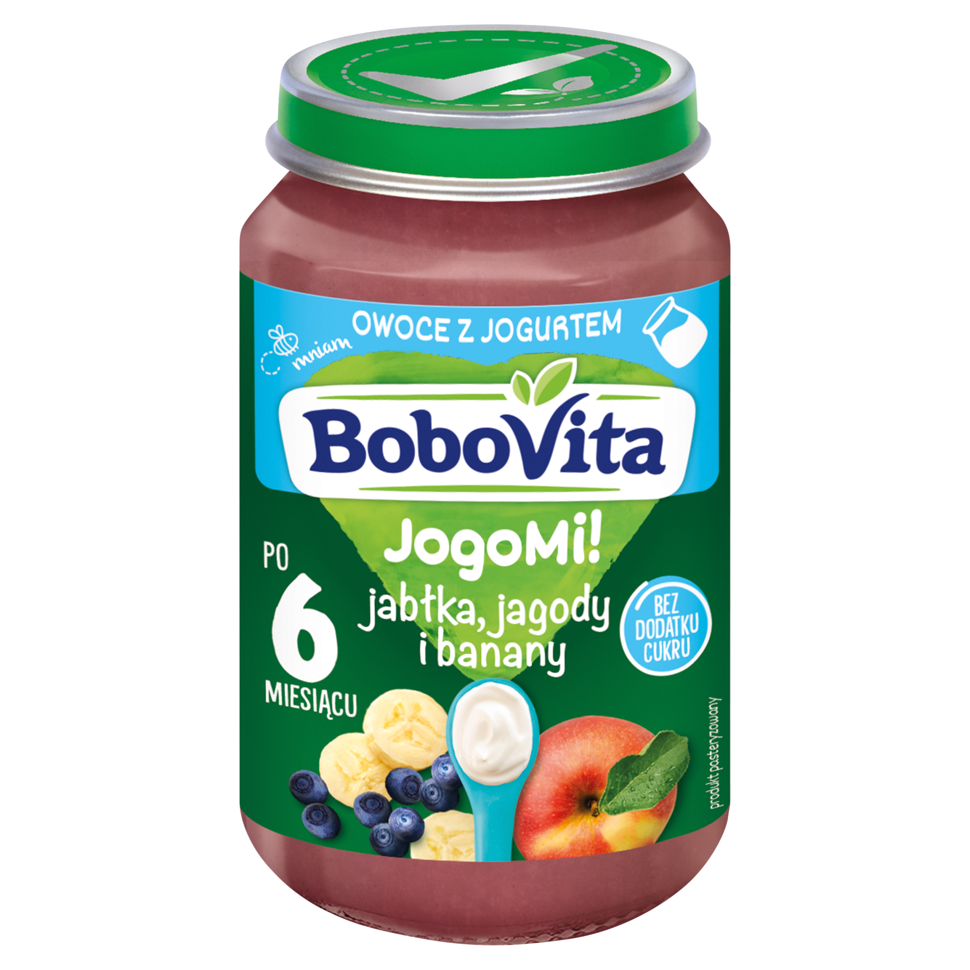 BoboVita jogurt jabłka jagody banany 190 ml zdjęcie