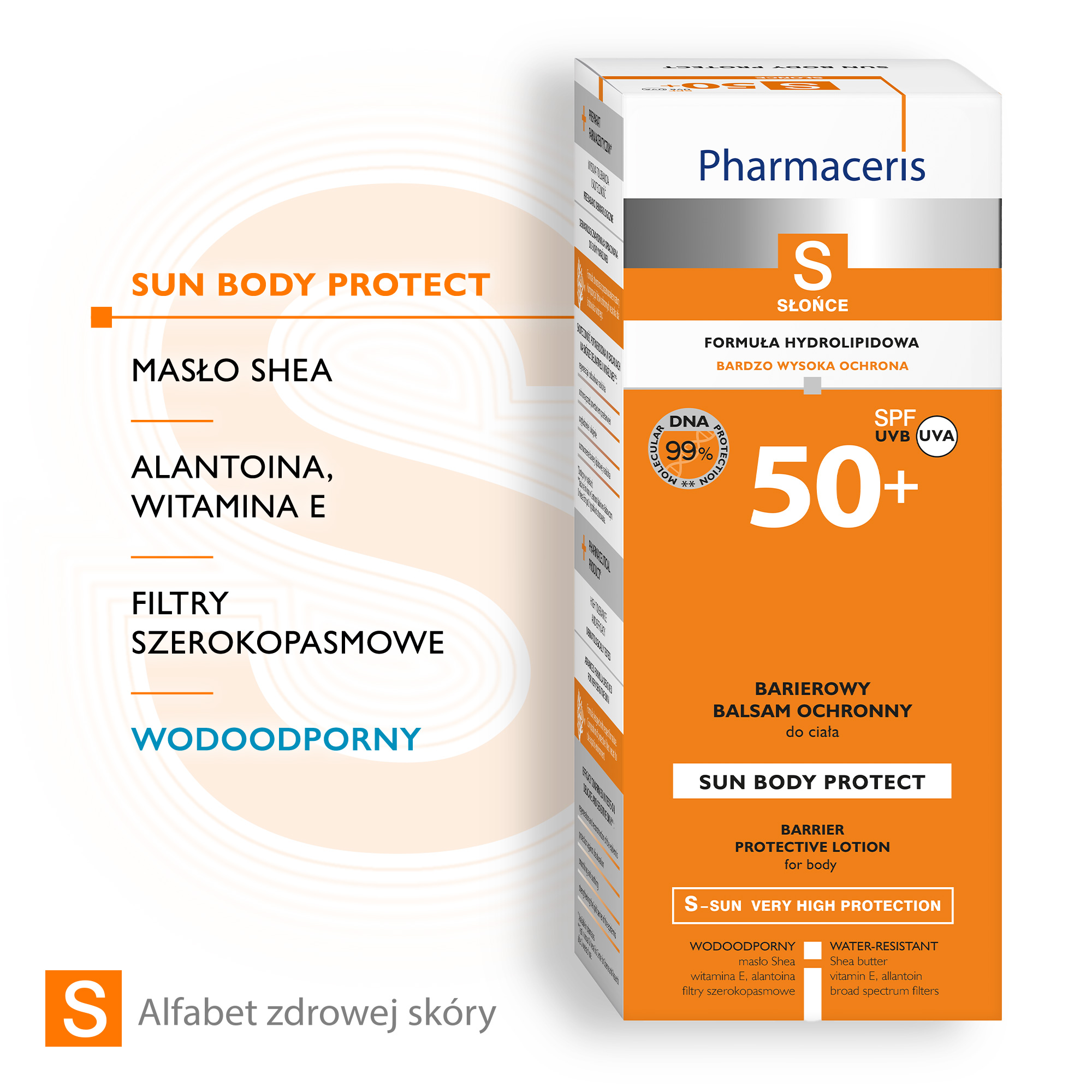 PHARMACERIS S SUN BODY PROTECT Hydrolipidowy ochronny balsam do ciała SPF50+ - 150 ml 