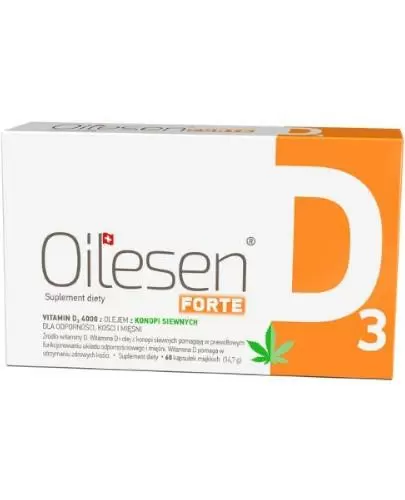 Oilesen Forte Vitamin D3 4000 z olejem z konopi siewnych 60 kapsułek miękkich zdjęcie