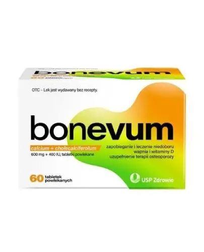 Bonevum 600 mg + 400 IU, tabletki powlekane, 60 sztuk zdjęcie