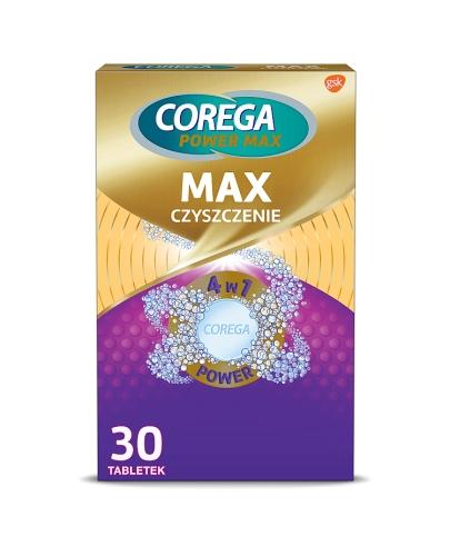 Corega Max Czyszczenie Tabletki do czyszczenia protez zębowych 4w1 z aktywnym tlenem, 30 tabletek zdjęcie