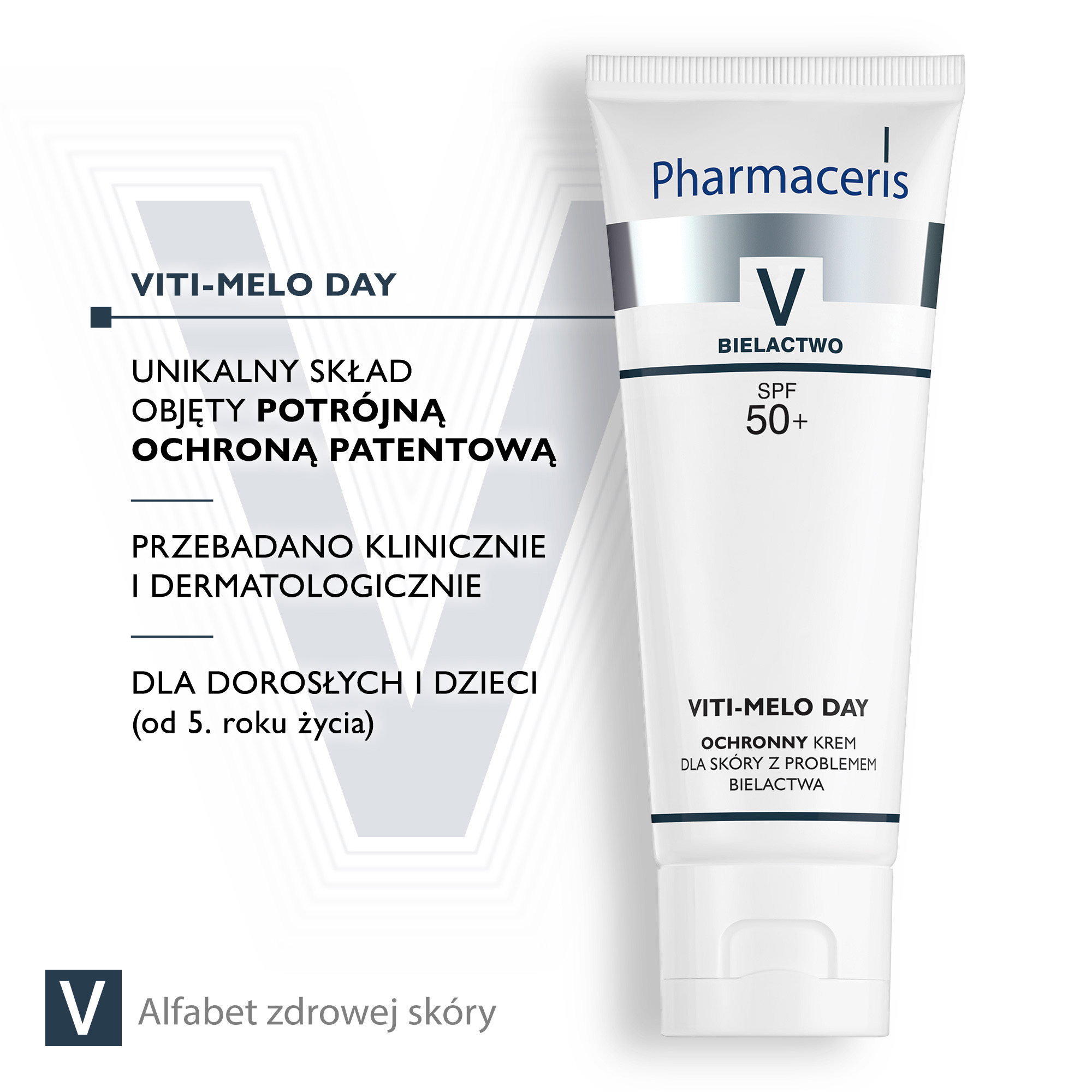 Pharmaceris V Viti Melo Day, Krem ochronny dla skóry z problemami bielactwa SPF 50+, 75 ml