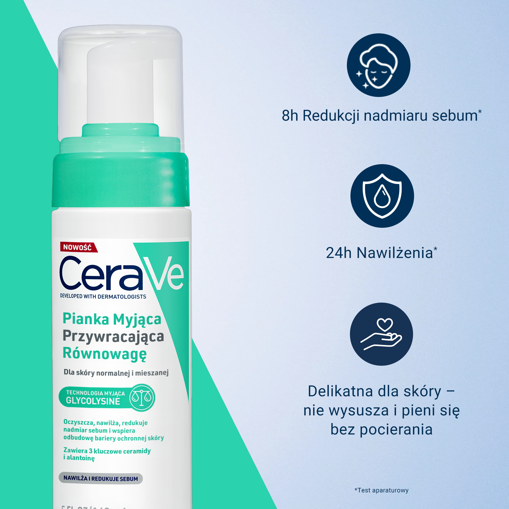 CeraVe, Pianka myjąca przywracająca równowagę, 148 ml