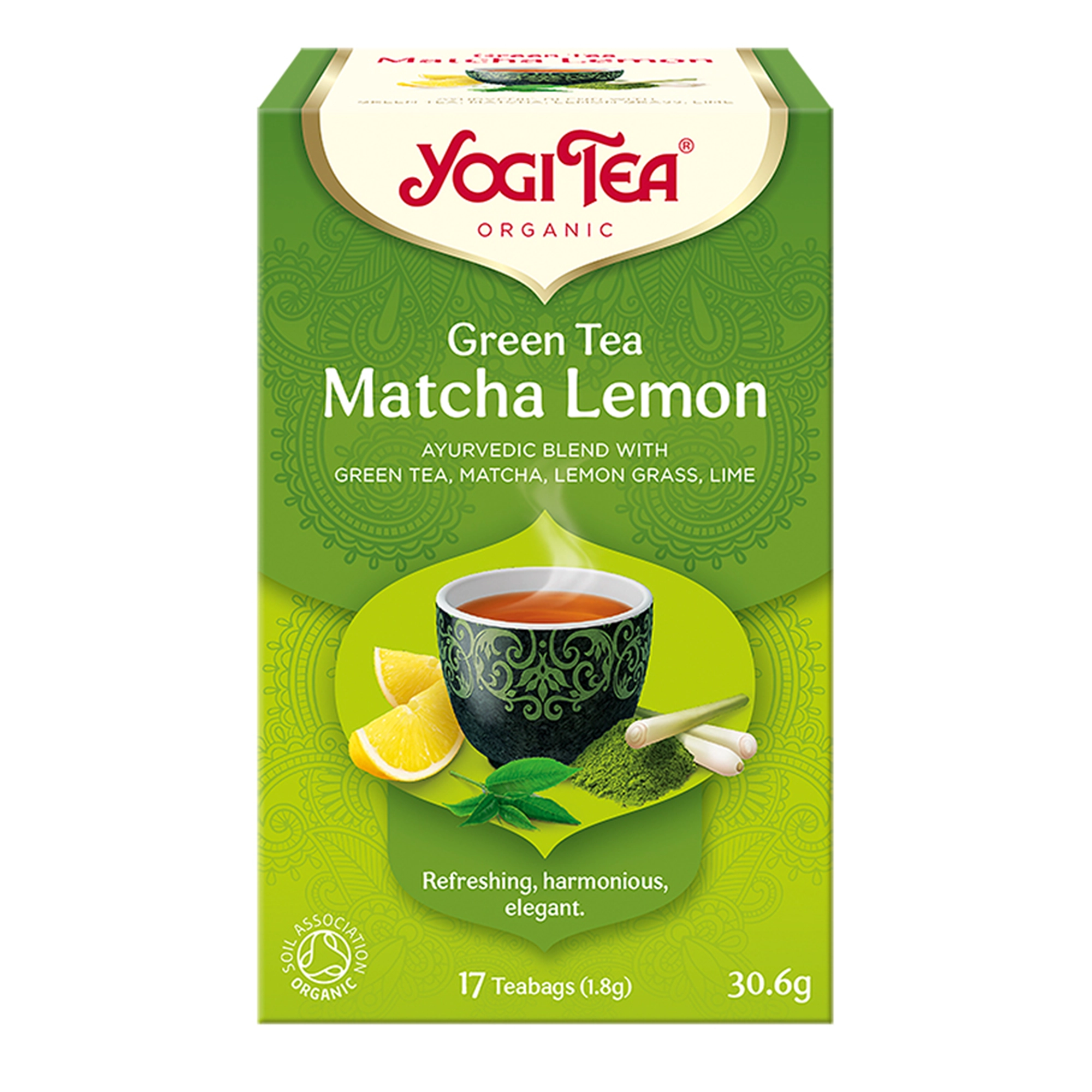 Yogi Tea Organic GREEN TEA MATCHA LEMON Zielona Matcha z cytryną BIO - 17 sasz. zdjęcie