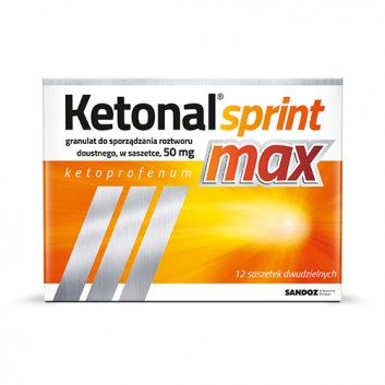 Ketonal Sprint Max 50 mg granulat do sporządzania roztworu doustnego 12 saszetek