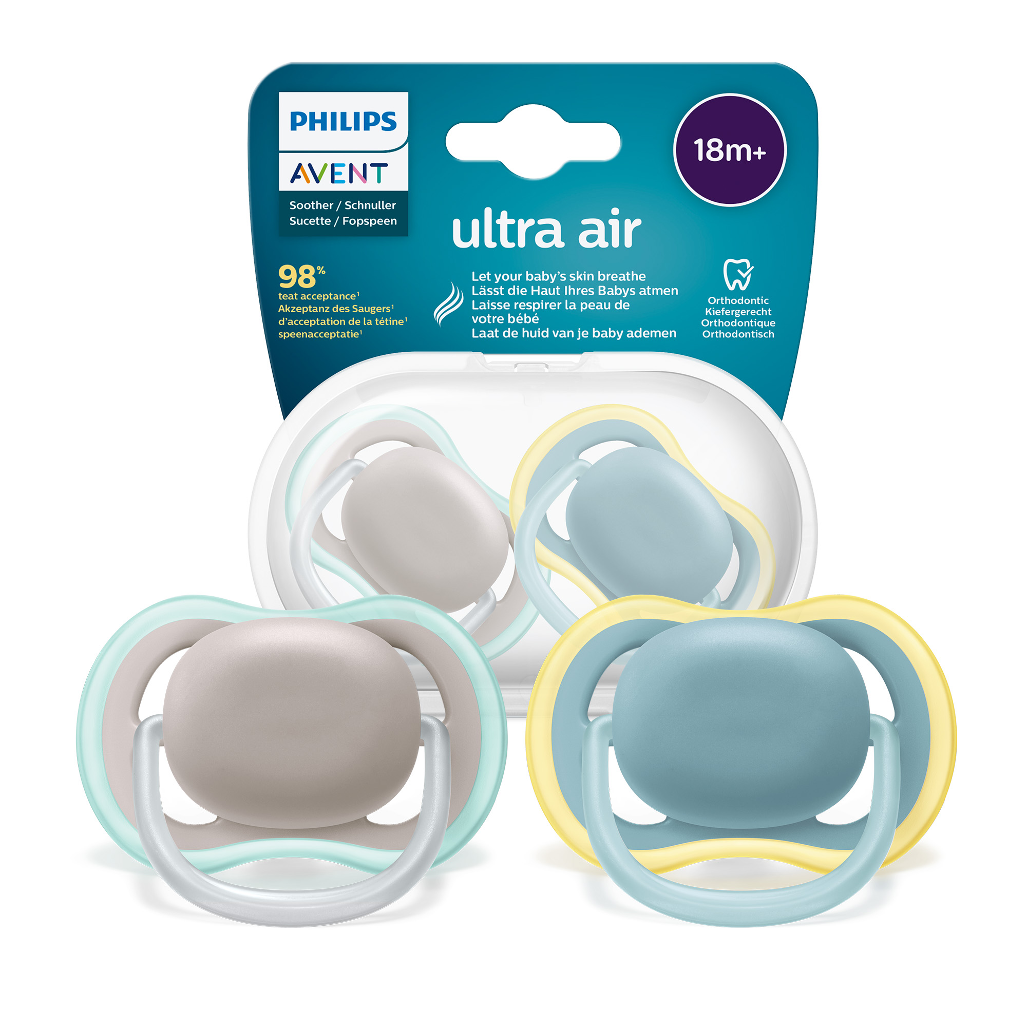 Avent Philips Ultra Air smoczek uspokajający 18+ 2 sztuki [SCF349/01] zdjęcie