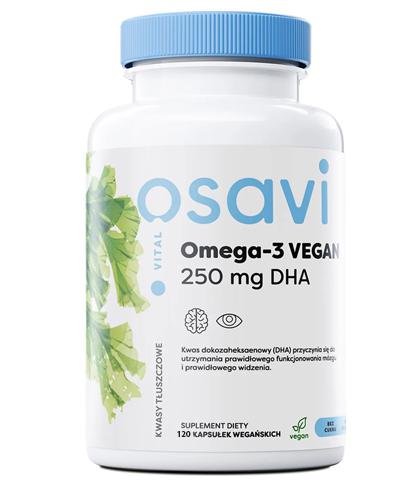 Omega-3 Vegan 250 mg DHA, 120 vegan kaps., cena, wskazania, składniki zdjęcie