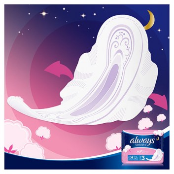 Always Sensitive Night 3 Podpaski ze skrzydełkami, 7 sztuk