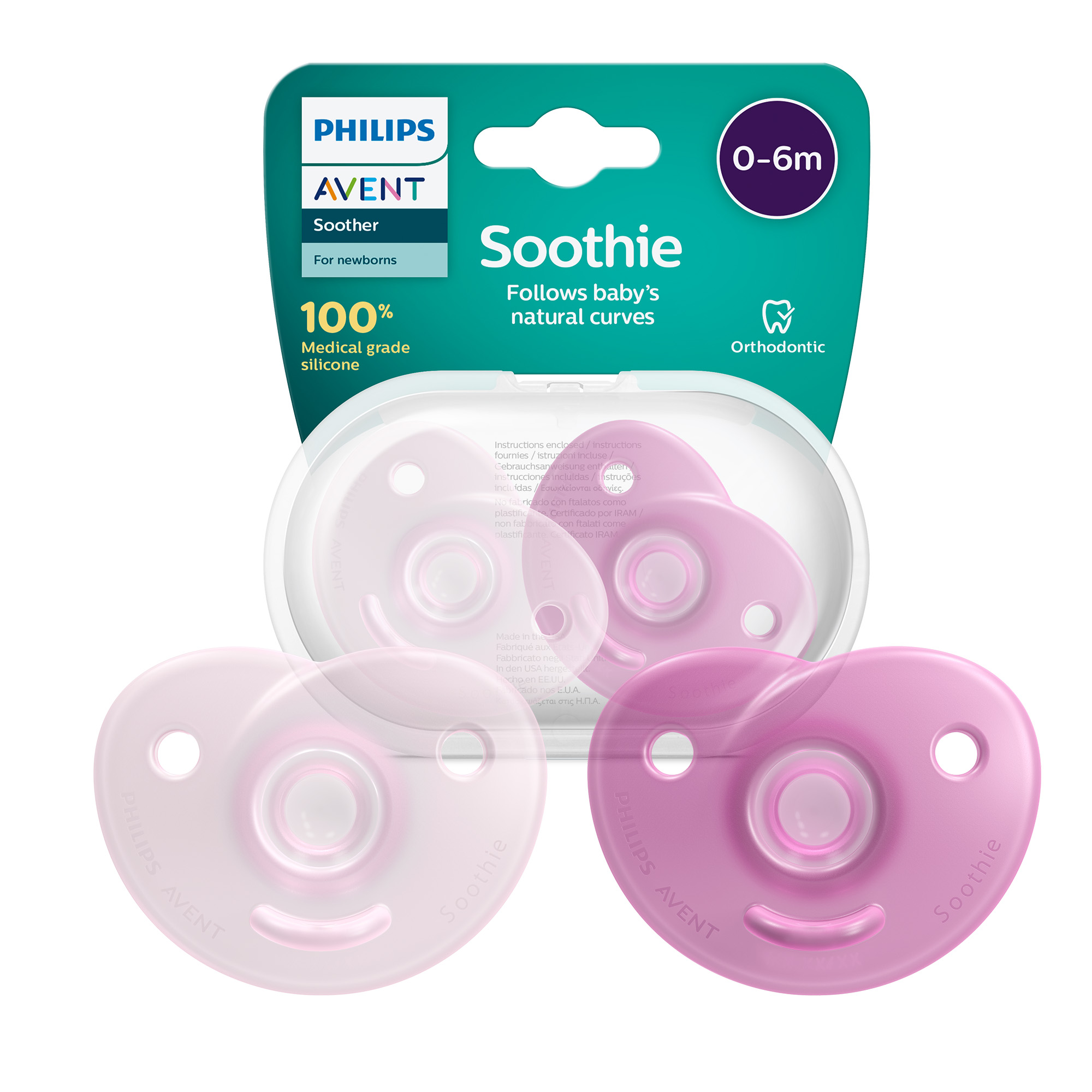 Avent Philips Soothie smoczek uspokajający 0-6 m 2 sztuki [SCF099/22] zdjęcie