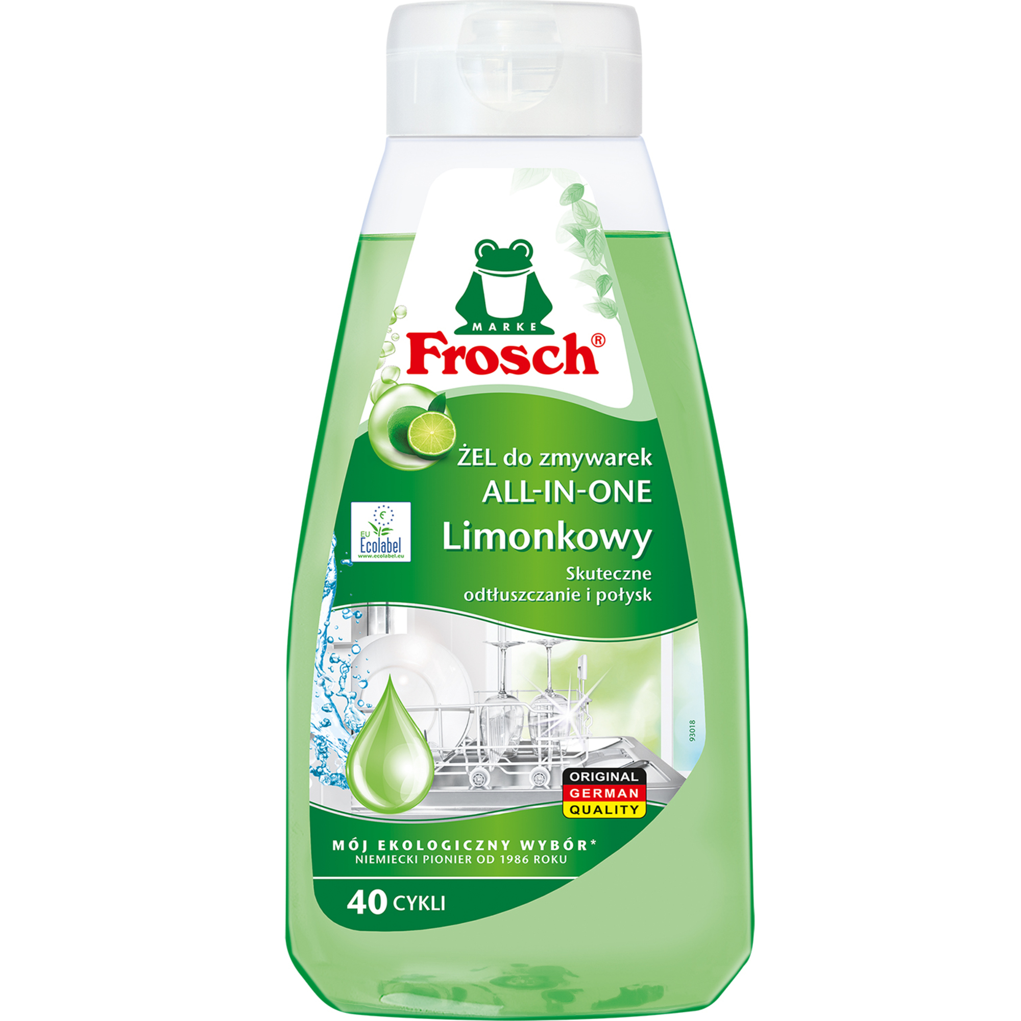Frosch Limonkowy żel do mycia naczyń w zmywarkach All-in-One, 650 ml zdjęcie