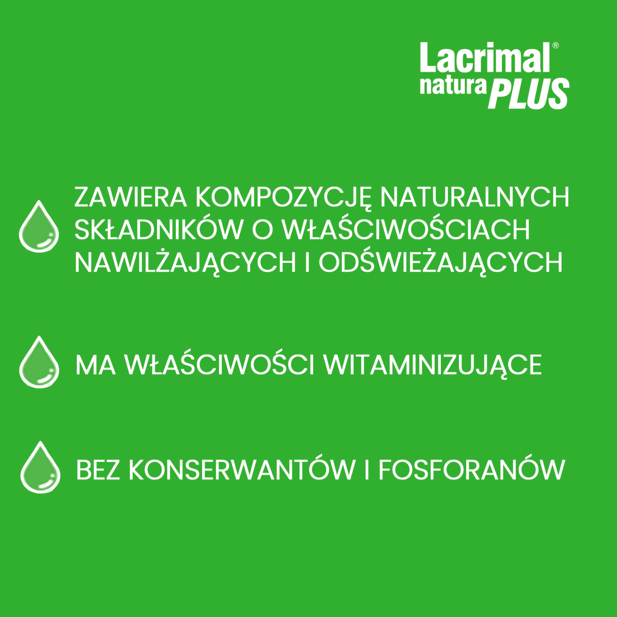LACRIMAL NATURA PLUS Krople do oczu, 10 ml
