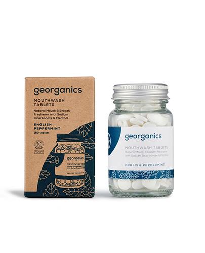 Georganics, Naturalne tabletki do płukania jamy ustnej, English Peppermint, 180 tabletek zdjęcie