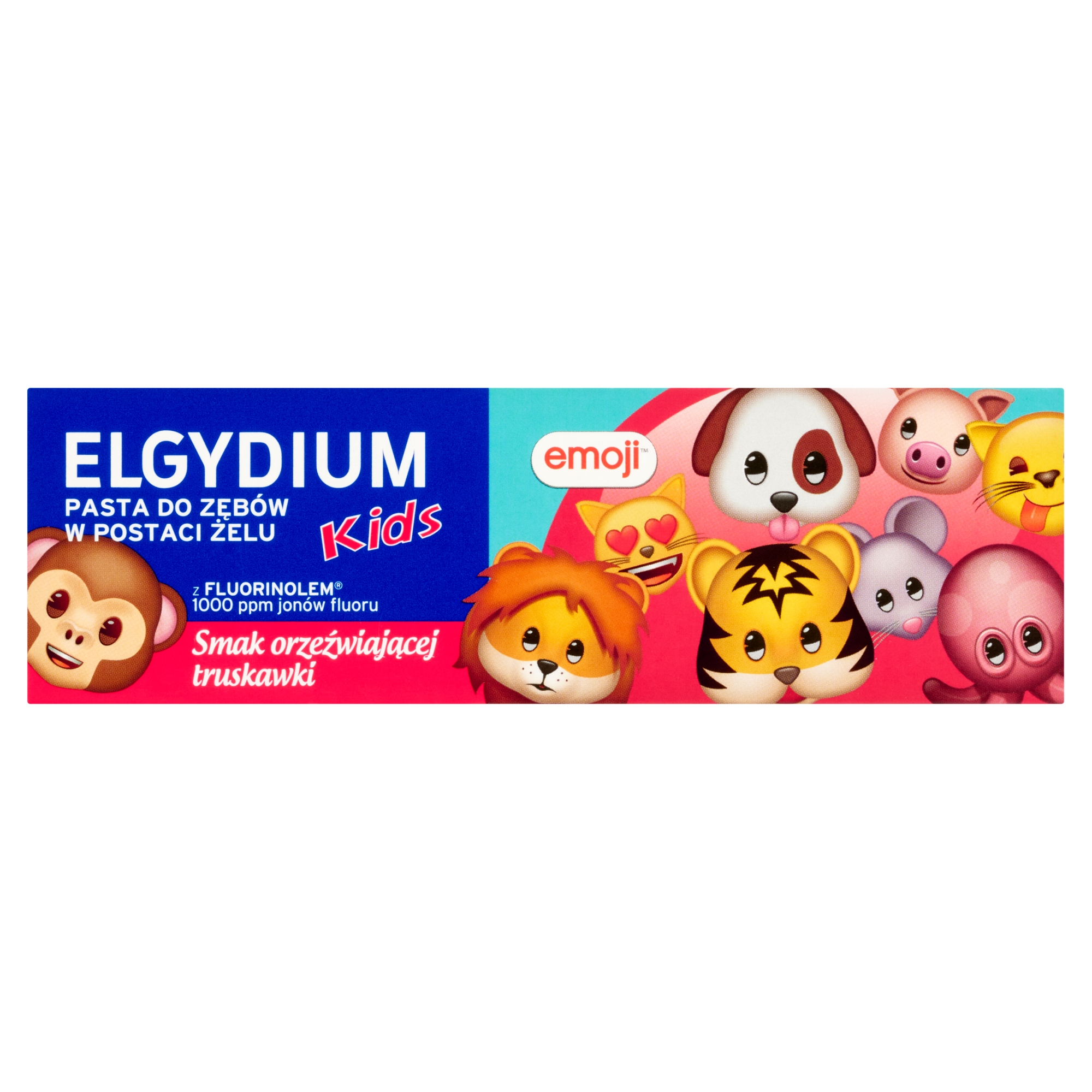 Elgydium Emoji Kids, pasta do zębów dla dzieci smak orzeźwiająca truskawka 3-6 lat, 50 ml zdjęcie