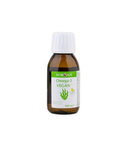Norsan Omega-3 Vegan z olejem z alg morskich, smak cytrynowy, 100 ml zdjęcie
