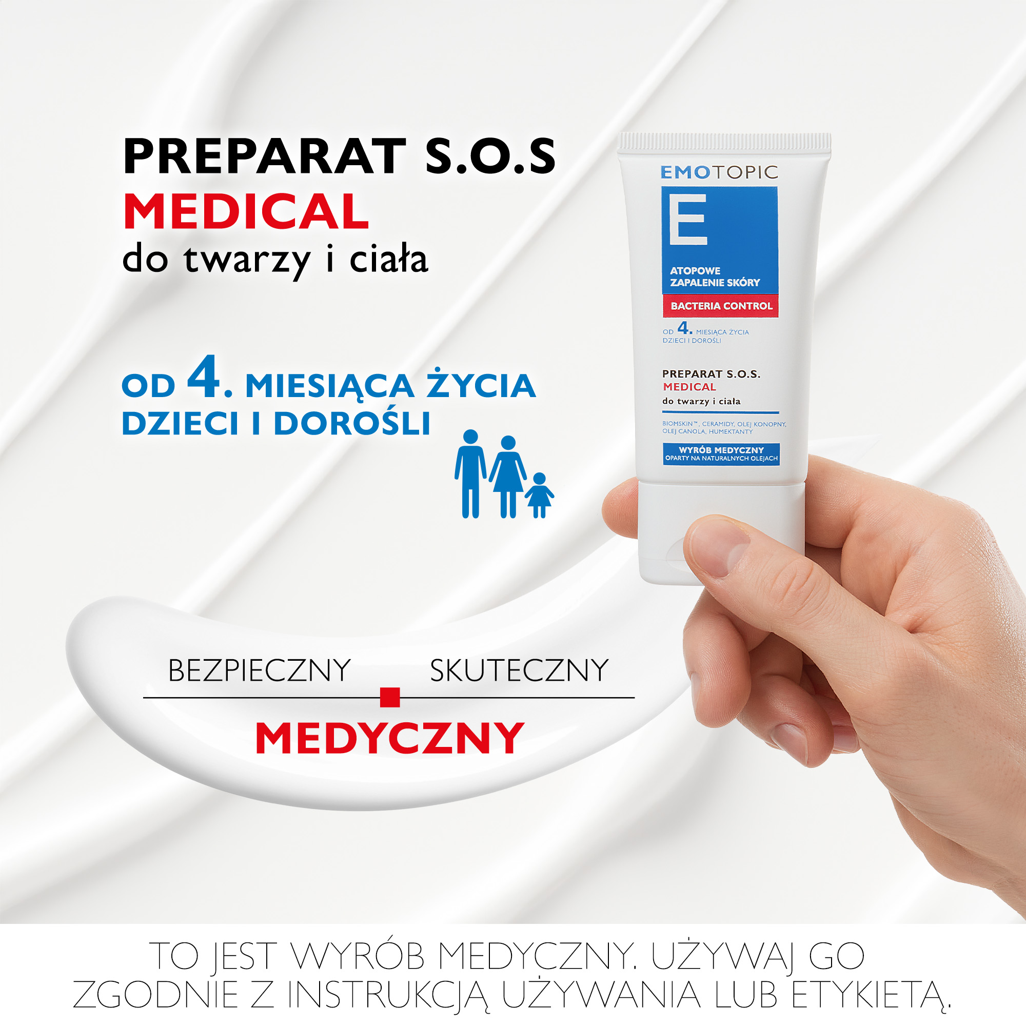 Emotopic Bacteria Control preparat S.O.S Medical do twarzy i ciała 30 ml