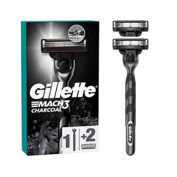 Gillette Mach3 Charcoal Maszynka do golenia dla mężczyzn, 1 sztuka, 2 ostrza wymienne