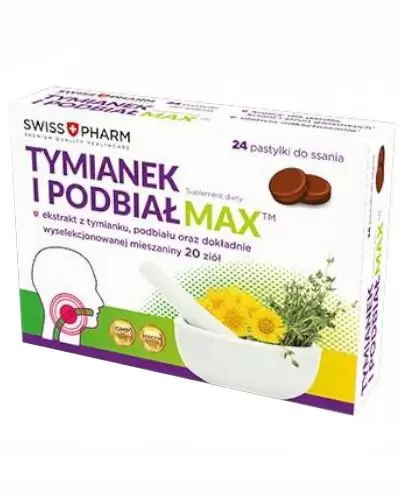 Tymianek i Podbiał Max - 24 past. do ssania - cena, opinie, właściwości zdjęcie