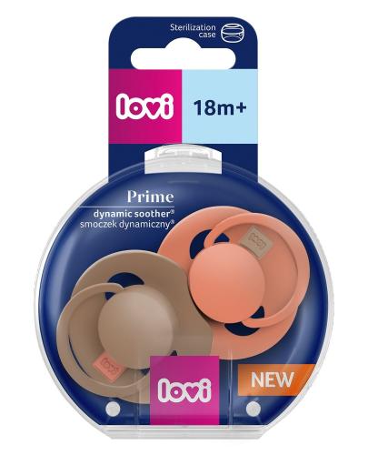 Canpol Lovi Prime Smoczek dynamiczny silikonowy Granola/Orange 34/411 18 m+ 2 sztuki zdjęcie
