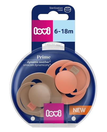 Canpol Lovi Prime Smoczek dynamiczny silikonowy Granola/Orange 34/410 6-18 miesięcy 2 sztuki zdjęcie