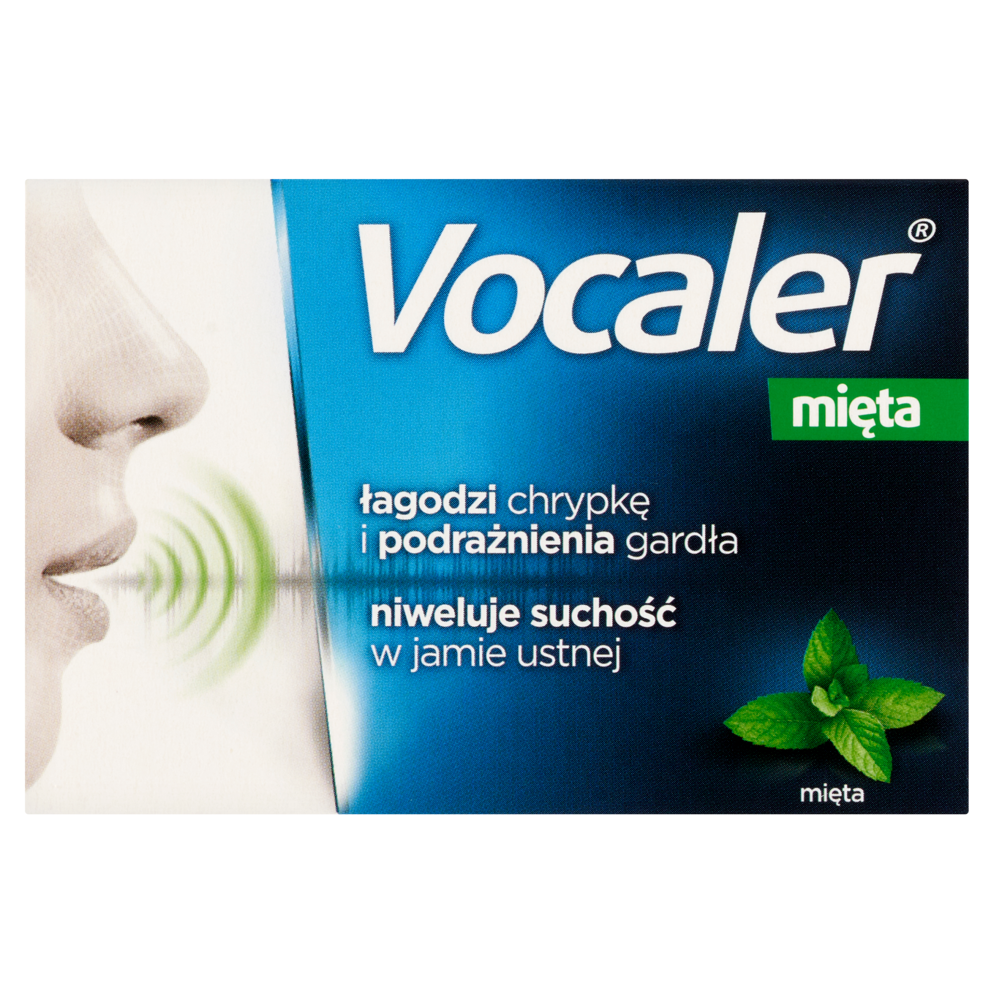 Vocaler na chrypkę i suchość w gardle smak mięty 12 pastylek zdjęcie