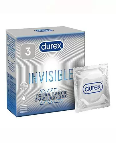 Durex Invisible XL prezerwatywy powiększone 3 sztuki zdjęcie