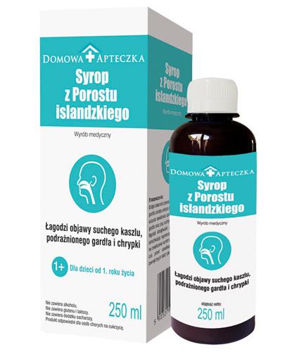 DOMOWA APTECZKA Syrop z porostu islandzkiego - 250 ml - na suchy kaszel i podrażnione gardło - cena, stosowanie, opinie  zdjęcie