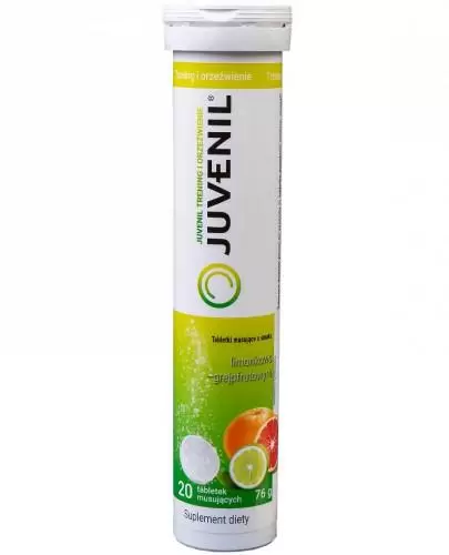 Juvenil Trening i orzeźwienie smak limonkowo-grejpfutowy 20 tabletek musujących zdjęcie