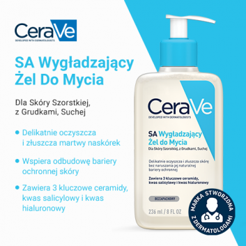 CeraVe SA, wygładzający żel do mycia, 236 ml