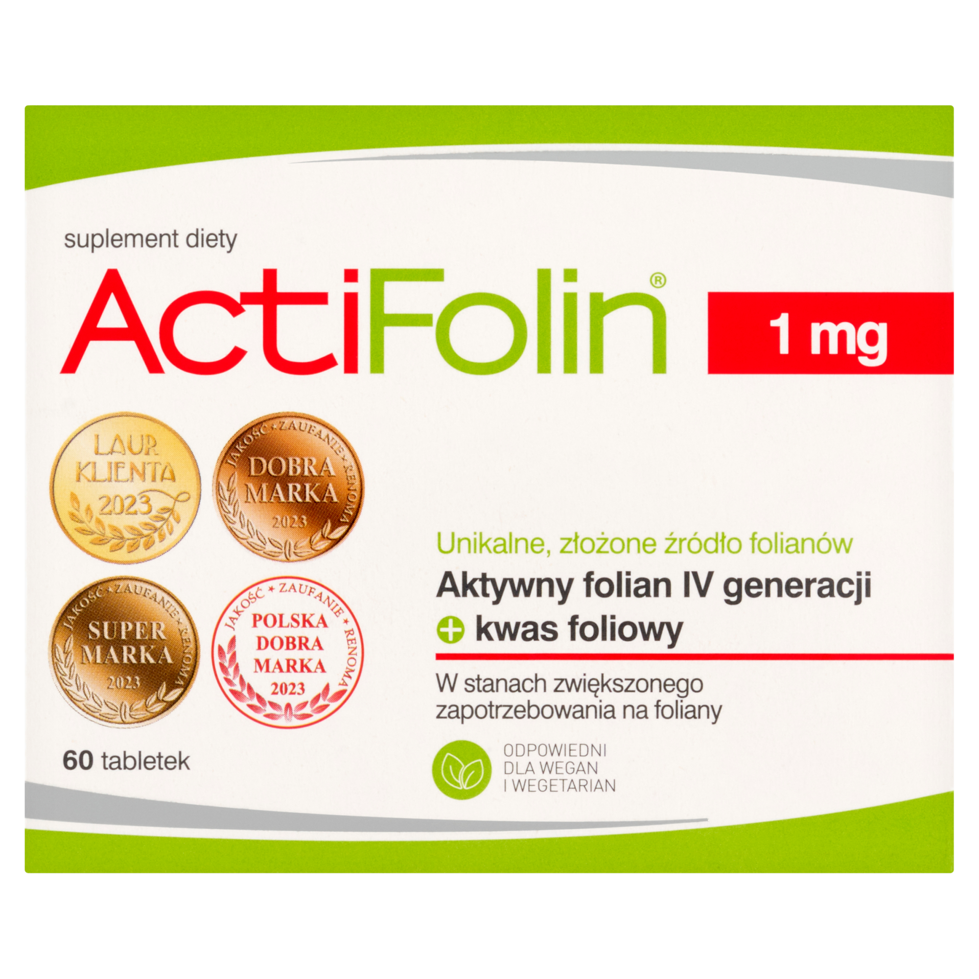 Actifolin 1 mg, 60 tabletek zdjęcie