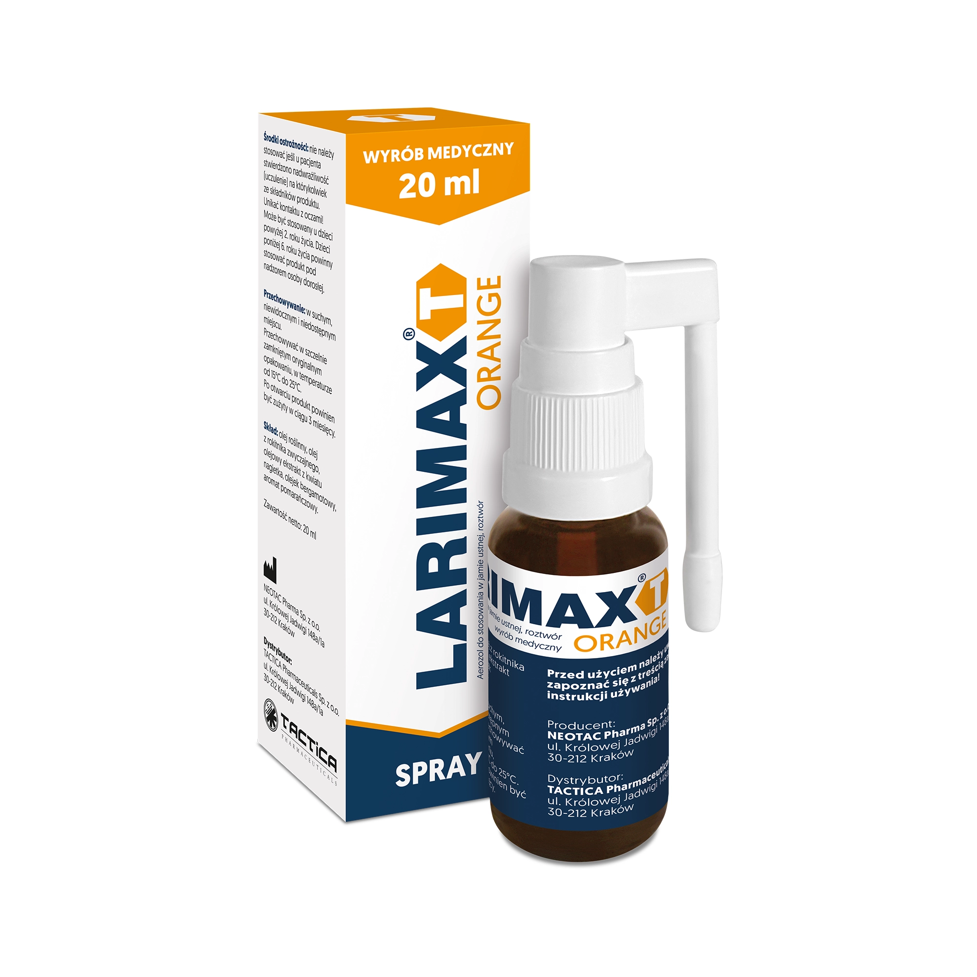 Larimax T Orange Spray, Aerozol do stosowania w jamie ustnej, 20 ml zdjęcie