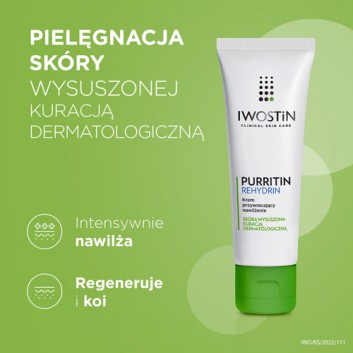 Iwostin Purritin Rehydrin, krem przywracający nawilżenie, 40 ml