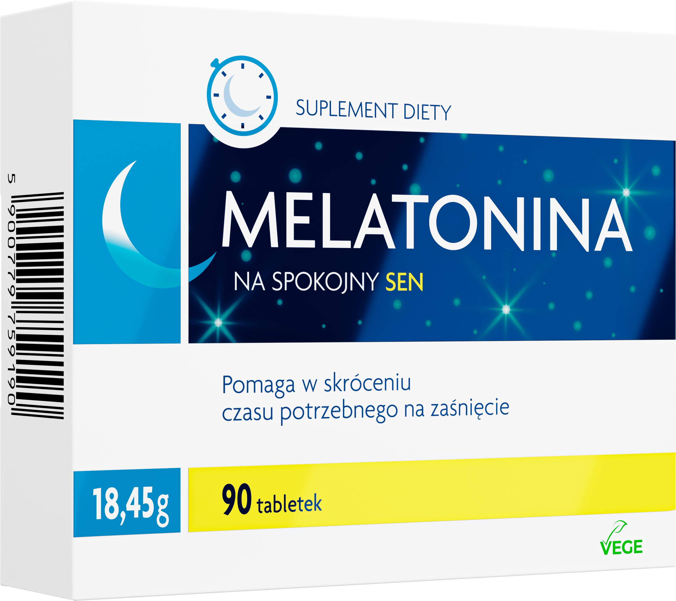 Melatonina 1 mg, 90 tabletek
