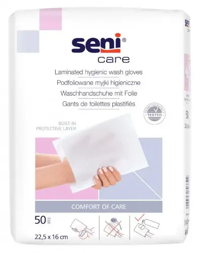 Seni Care podfoliowane myjki higieniczne 50 sztuk zdjęcie