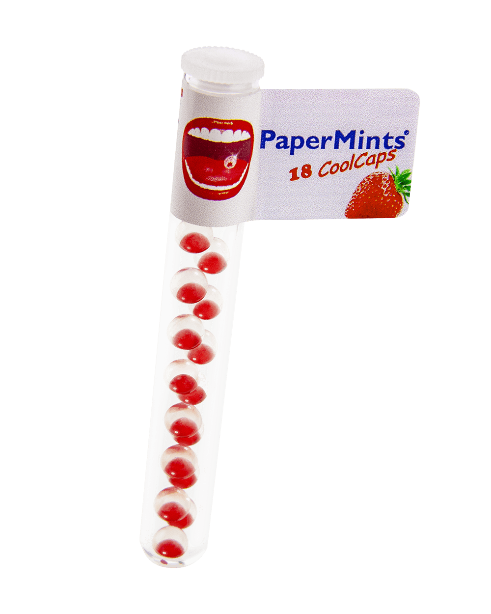 Paper Mints Cool Caps, truskawkowe kapsułki odświeżające oddech, bez cukru, 18 sztuk zdjęcie