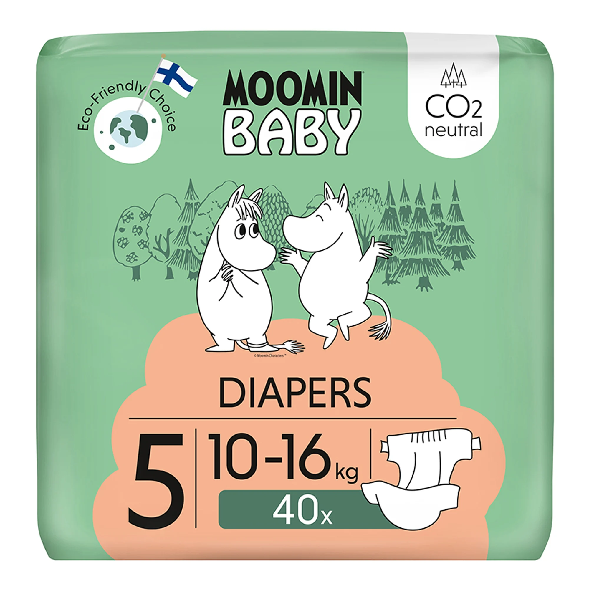 MOOMIN Baby Pieluszki 5 MAXI 10-16 kg 40 sztuk zdjęcie