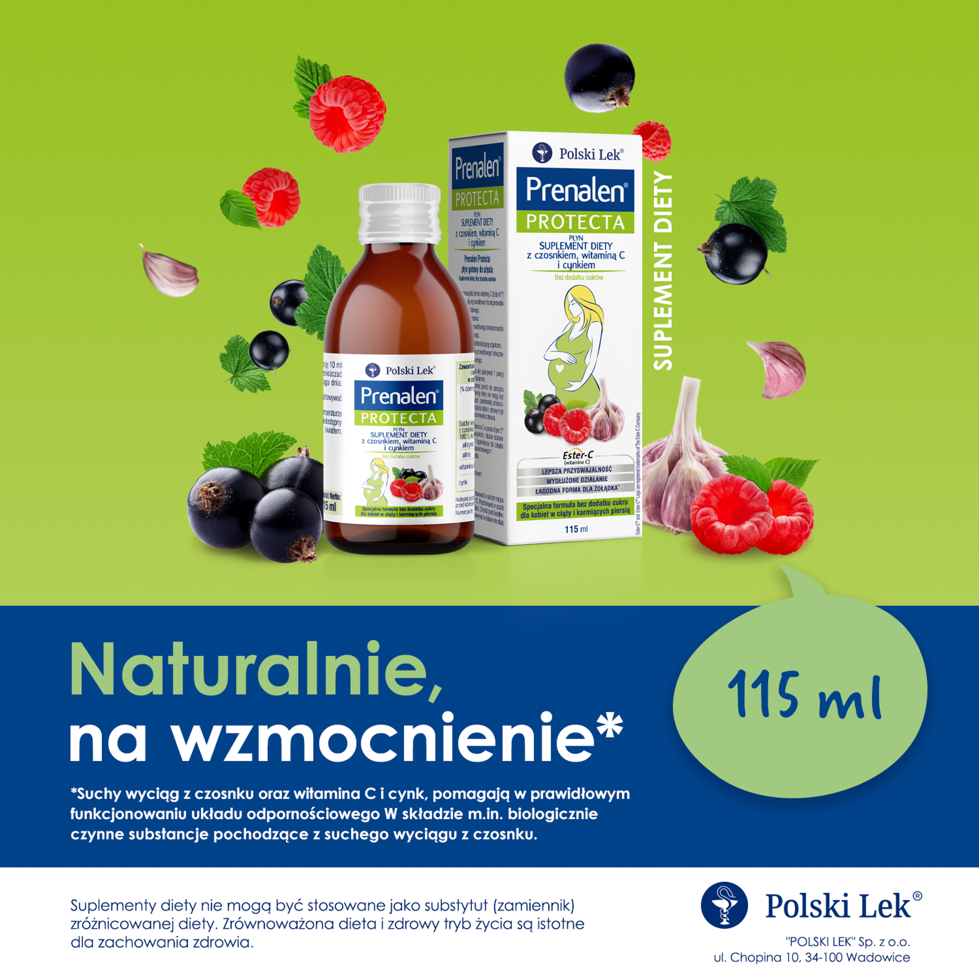 Prenalen Syrop dla kobiet w ciąży bez dodatku cukrów, 115 ml