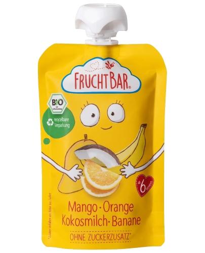 FRUCHTBAR Ekologiczny mus owocowy powyżej 6. miesiąca życia, mango, pomarańcza, kokos, banan, 100 g zdjęcie