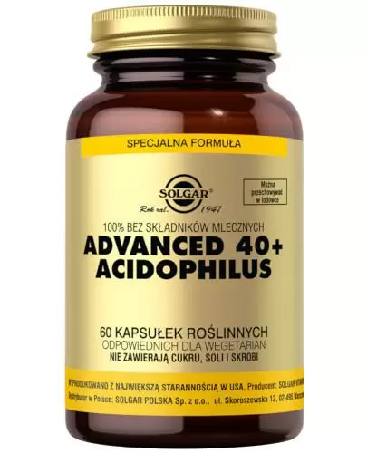 SOLGAR ADVANCED 40+ ACIDOPHILUS PROBIOTYK - 60 kaps. zdjęcie
