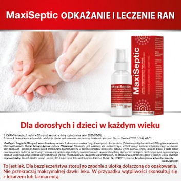 Maxiseptic 1mg/ml + 20mg/ml aerozol na skórę 50 ml