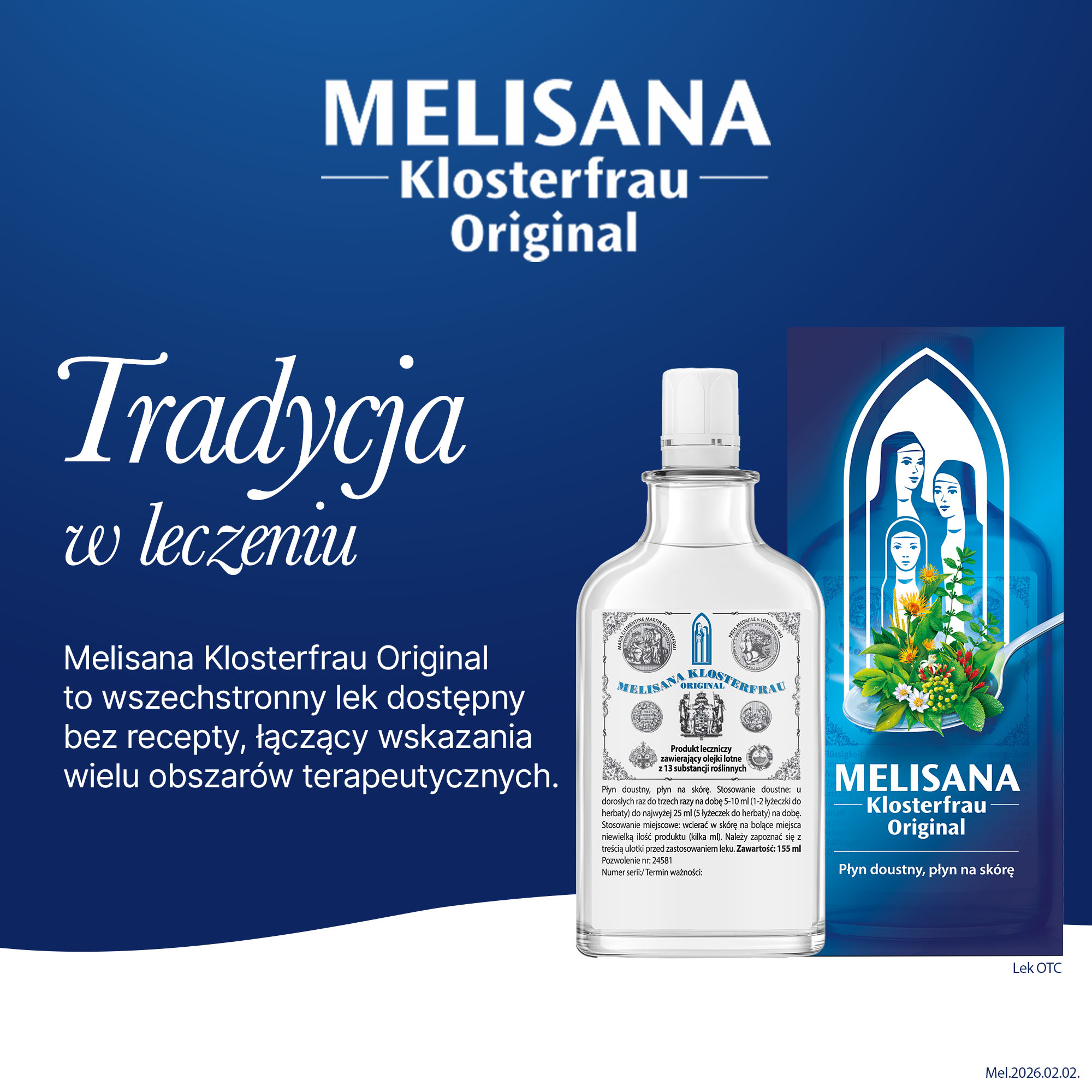 Melisana Klosterfrau Original Płyn, 155 ml